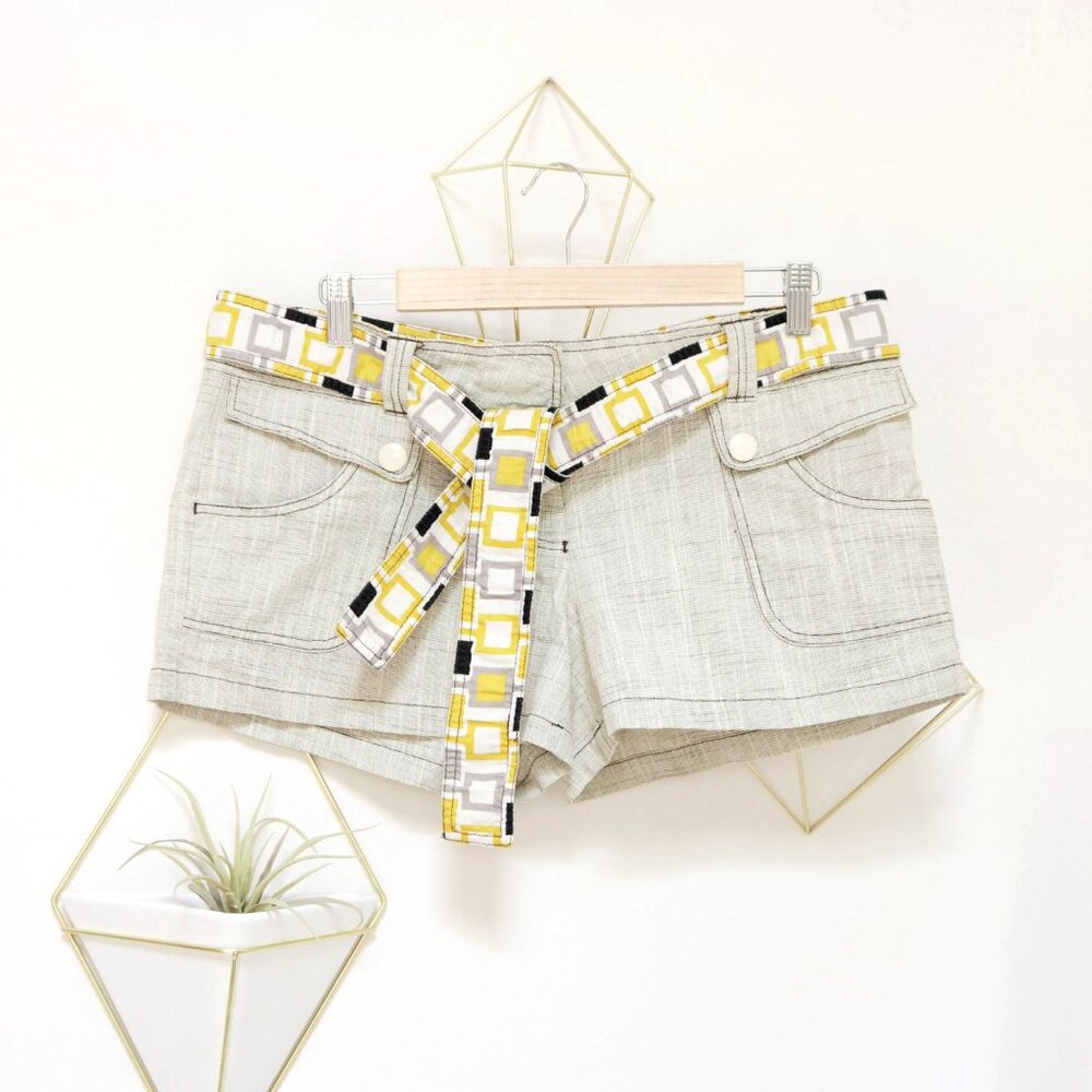 FLO Low Rise Grey Belted Shorts